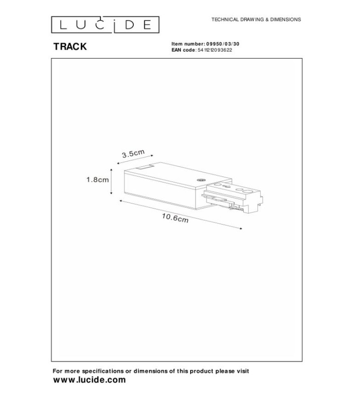 TRACK Power supply - 1-circuit Track lighting system - Single - Black (Extension)-7