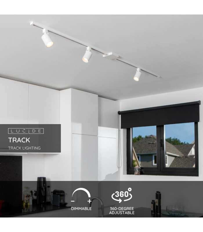 TRACK NIGEL Track spot - 1-circuit Track lighting system - 1xGU10 - White (Extension)-2
