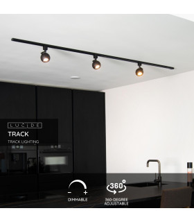 TRACK FAVORI Track spot - 1-circuit Track lighting system - 1xGU10 - Black (Extension)-2
