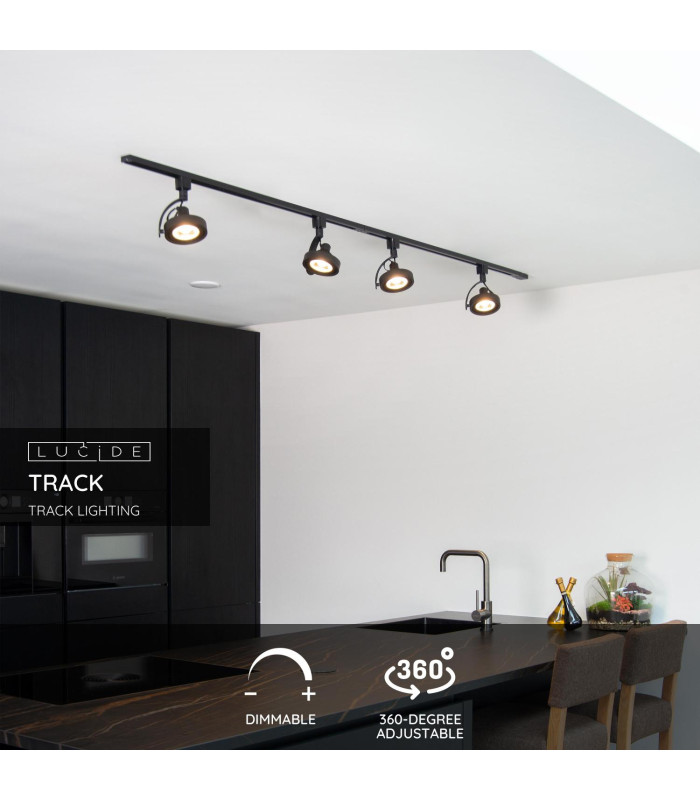 TRACK DORIAN Track spot - 1-circuit Track lighting system - 1xES111 - Black (Extension)-2