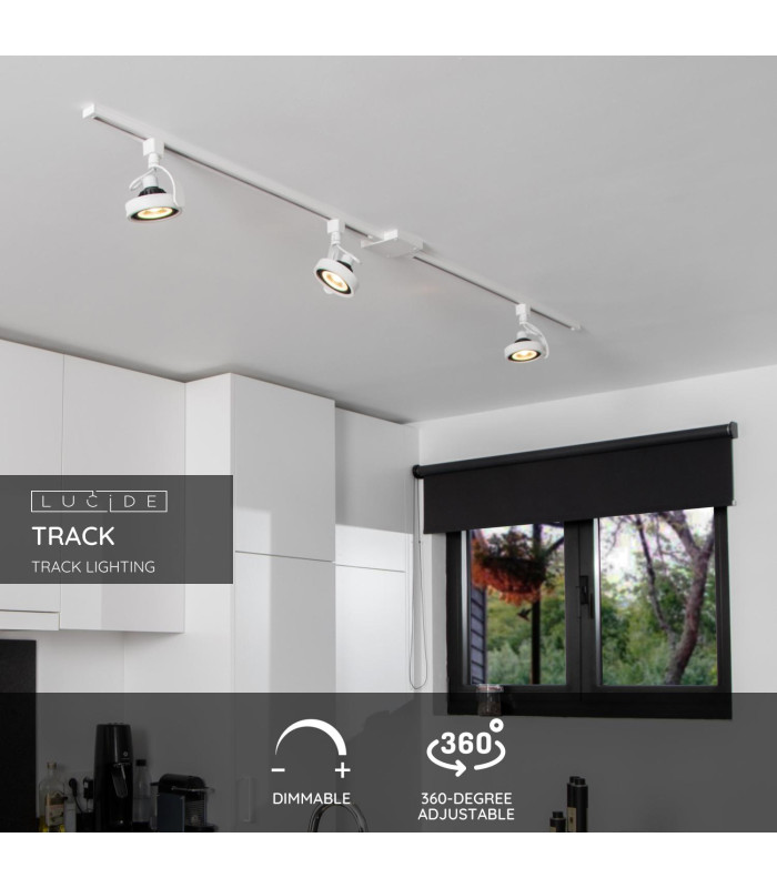 TRACK DORIAN Track spot - 1-circuit Track lighting system - 1xES111 - White (Extension)-2