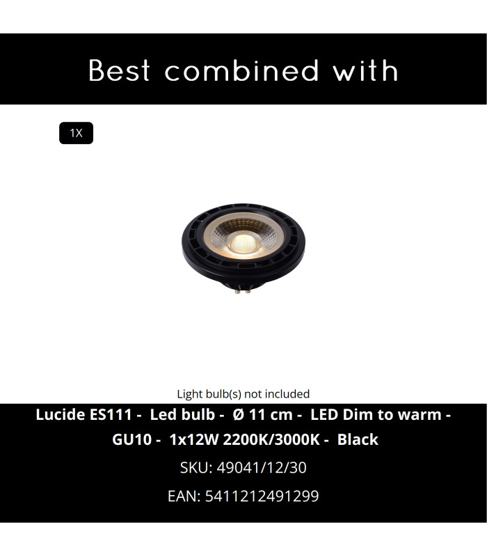Lucide TRACK DORIAN Track spot - 1-circuit Track lighting system - 1xES111 - White (Extension)