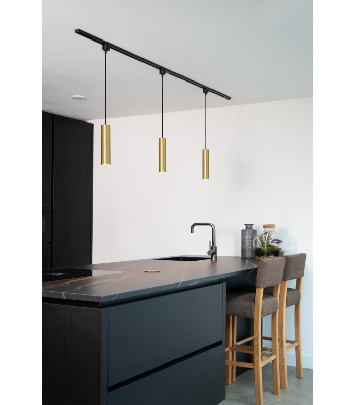TRACK FLORIS pendant - 1-circuit Track lighting system - 1xGU10 - Matt Gold / Brass (Extension)-4
