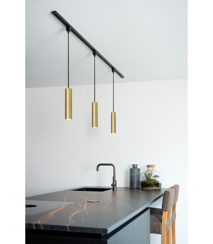 TRACK FLORIS pendant - 1-circuit Track lighting system - 1xGU10 - Matt Gold / Brass (Extension)-5
