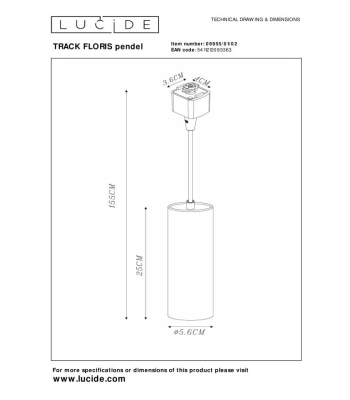 TRACK FLORIS pendant - 1-circuit Track lighting system - 1xGU10 - Matt Gold / Brass (Extension)-13