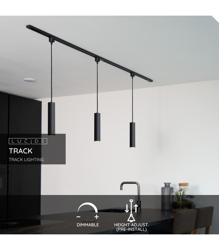 TRACK FLORIS pendant - 1-circuit Track lighting system - 1xGU10 - Black (Extension)-2