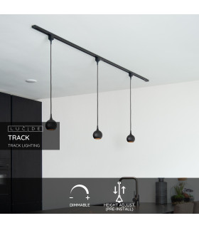 TRACK FAVORI pendant - 1-circuit Track lighting system - 1xGU10 - Black (Extension)-2