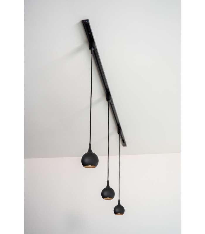 TRACK FAVORI pendant - 1-circuit Track lighting system - 1xGU10 - Black (Extension)-6