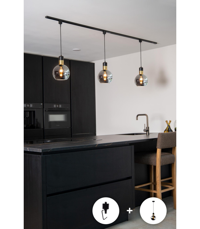 TRACK Pendant adapter - 1-circuit Track lighting system - Black (Extension)-2