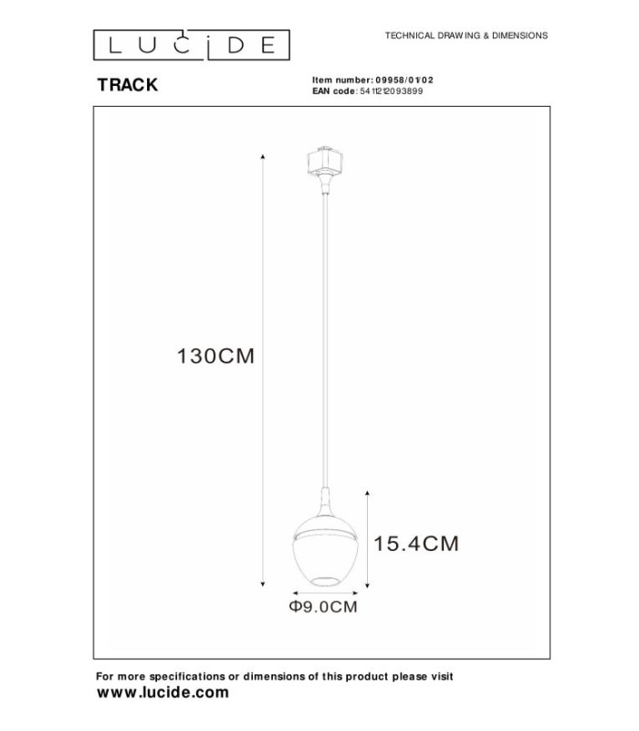 TRACK PRESTON pendant - 1-circuit Track lighting system - 1xGU10 - Matt Gold / Brass (Extension)-4