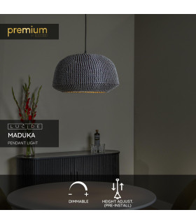 MADUKA - Pendant light - 1xE27 - Black-2