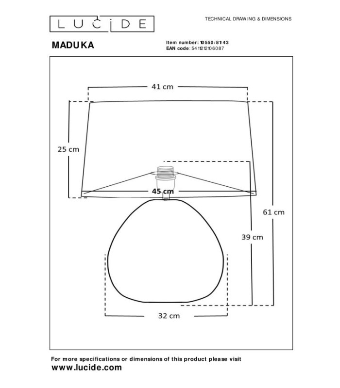 MADUKA - Table lamp - 1xE27 - Black-4