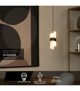 KLIGANDE - Pendant light - 13 cm - LED - 1x9W 2700K - Black-2