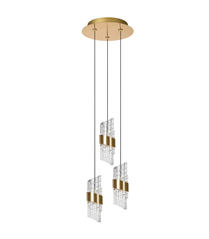 KLIGANDE - Pendant light - 25 cm - LED Dim. - 3x8W 2700K - Matt Gold / Brass-3