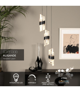 KLIGANDE - Pendant light - 25 cm - LED Dim. - 3x8W 2700K - Black-2