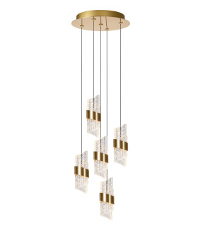 KLIGANDE - Pendant light - 30 cm - LED Dim. - 5x8W 2700K - Matt Gold / Brass-1