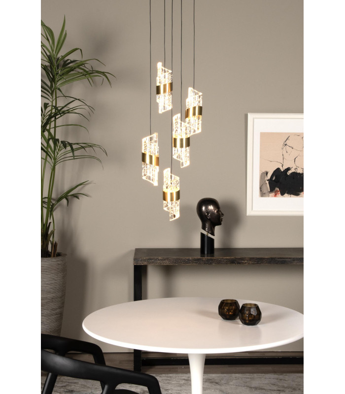 KLIGANDE - Pendant light - 30 cm - LED Dim. - 5x8W 2700K - Matt Gold / Brass-4
