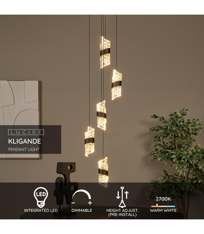 KLIGANDE - Pendant light - 30 cm - LED Dim. - 5x8W 2700K - Black-2