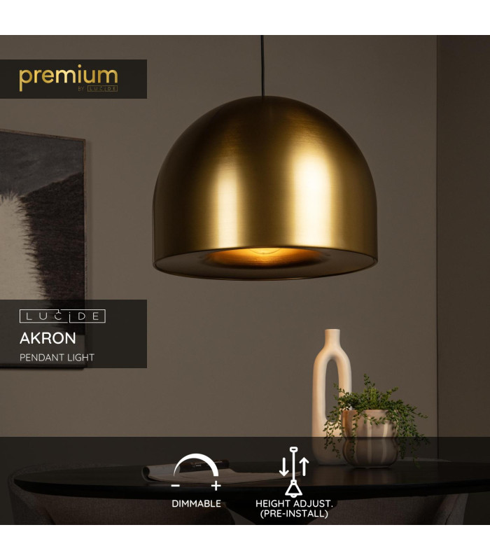 AKRON - Pendant light - 50 cm - 1xE27 - Matt Gold / Brass-2
