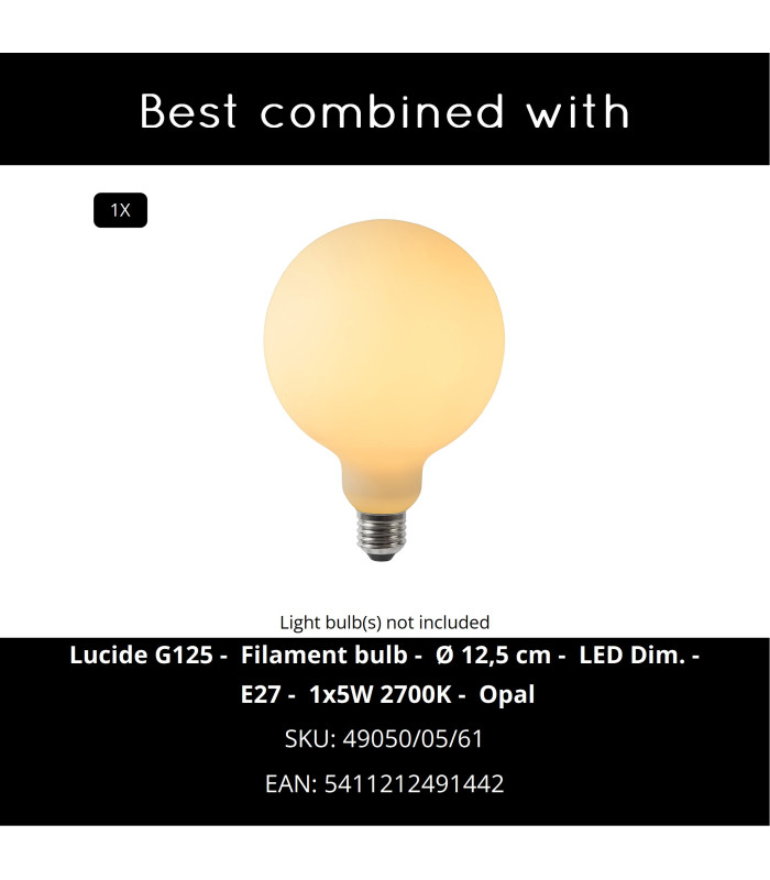 Lucide AKRON - Pendant light - 50 cm - 1xE27 - Matt Gold / Brass