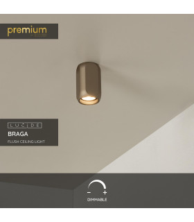 BRAGA - Flush ceiling light - 1xGU10 - Coffee-2