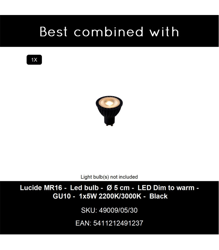 Lucide BRAGA - Flush ceiling light - 1xGU10 - Coffee