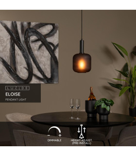 ELOISE - Pendant light - 21 cm - 1xE27 - Black-2