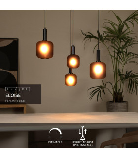ELOISE - Pendant light - 4xE27 - Black-2