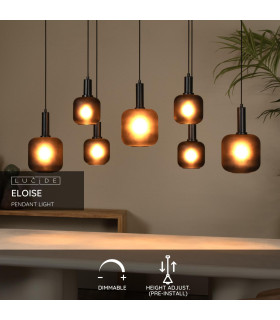 ELOISE - Pendant light - 7xE27 - Black-2