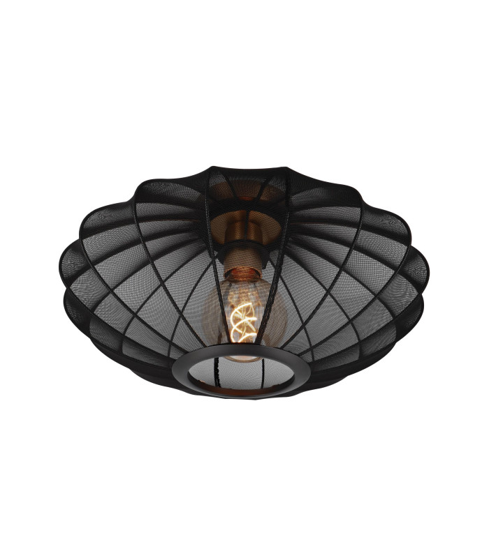 CORINA - Flush ceiling light - 40 cm - 1xE27 - Black-1