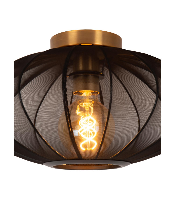 CORINA - Flush ceiling light - 40 cm - 1xE27 - Black-4