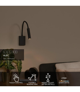 ALEC - Wall spotlight - LED - G9 - 1x3W 2700K - Black-2