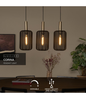 CORINA - Pendant light - 3xE27 - Black-2