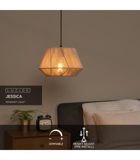 JESSICA - Pendant light - 1xE27 - Grey-2