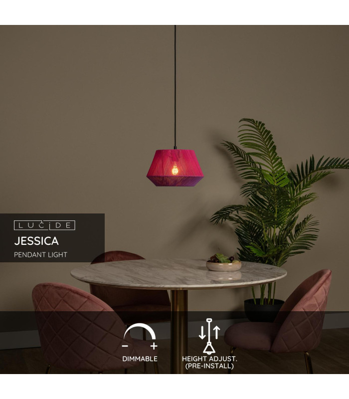 JESSICA - Pendant light - 1xE27 - Pink-2