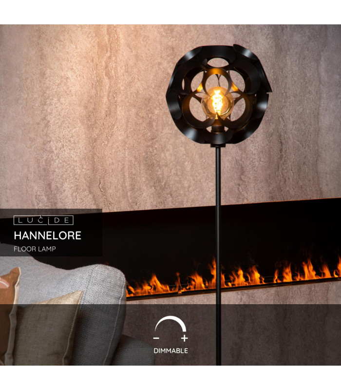 HANNELORE - Floor lamp - 40 cm - 1xE27 - Black-2
