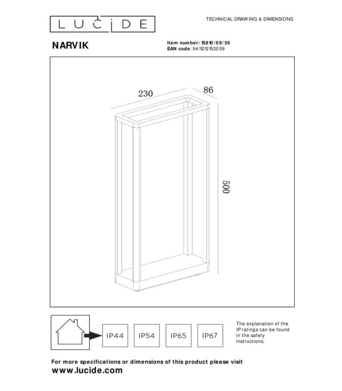 NARVIK - Bollard light Outdoor - LED - 1x9