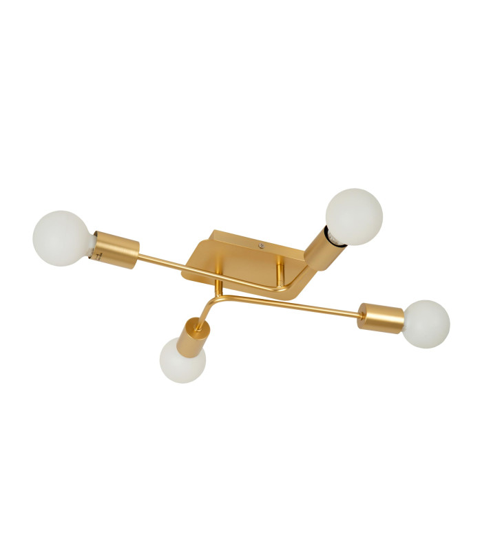 LESTER - Flush ceiling light - 4xE27 - Matt Gold / Brass-3