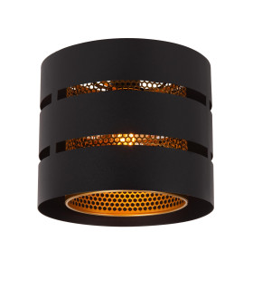 ROSAS - Flush ceiling light - 26 cm - 1xE27 - Black-1