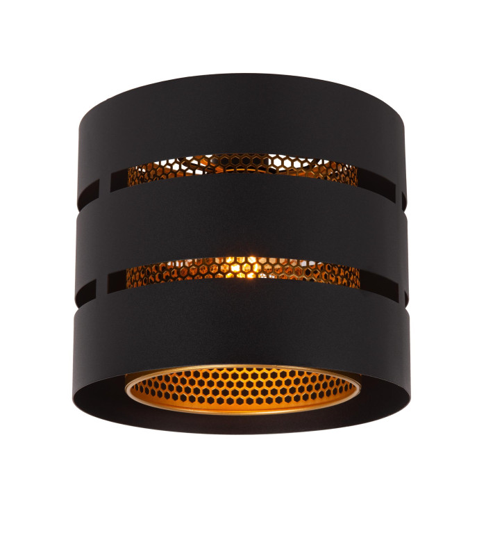 ROSAS - Flush ceiling light - 26 cm - 1xE27 - Black-1