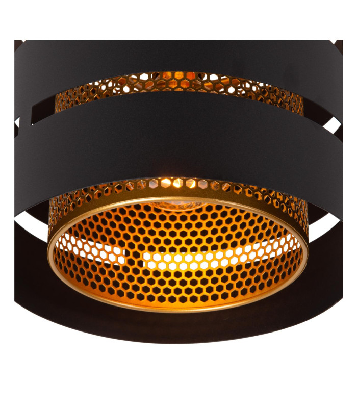 ROSAS - Flush ceiling light - 26 cm - 1xE27 - Black-5