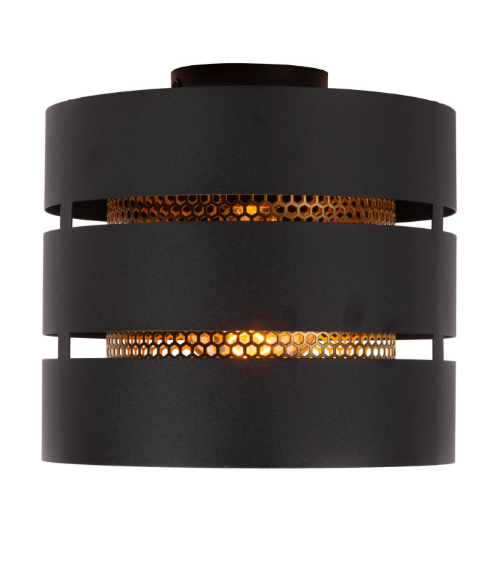 ROSAS - Flush ceiling light - 26 cm - 1xE27 - Black-6