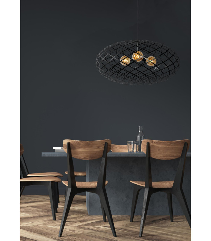 WOLFRAM - Pendant light - 100 cm - 3xE27 - Black-4