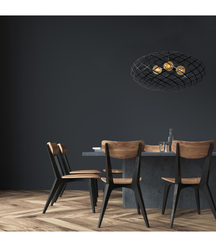 WOLFRAM - Pendant light - 100 cm - 3xE27 - Black-5