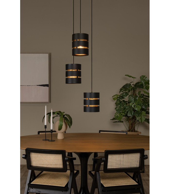 ROSAS - Pendant light - 43 cm - 3xE27 - Black-4