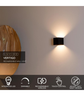 VERTIGO - PIR Wall light Outdoor - LED Dim. - 1x6W 2700K - IP54 - With magnetic mounting system - Black-2