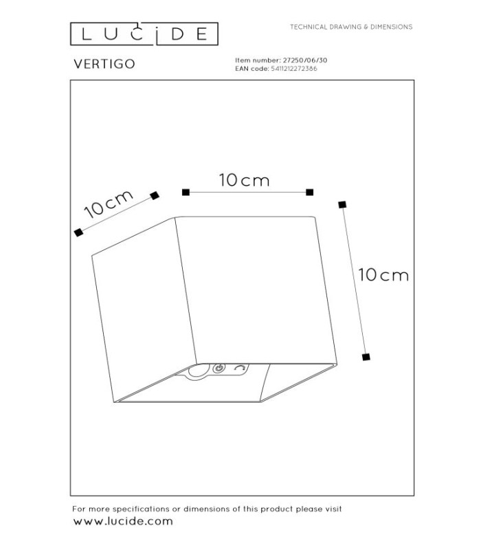 VERTIGO - PIR Wall light Outdoor - LED Dim. - 1x6W 2700K - IP54 - With magnetic mounting system - Black-9