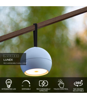 LUNEX - Wall light Outdoor - LED Dim. - 1x2W 3000K - IP54 - With magnetic mounting system - White-2