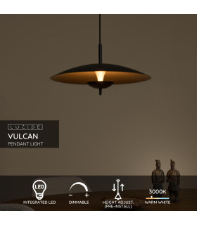 VULCAN - Pendant light - 47 cm - LED Dim. - 1x9W 3000K - Black-2