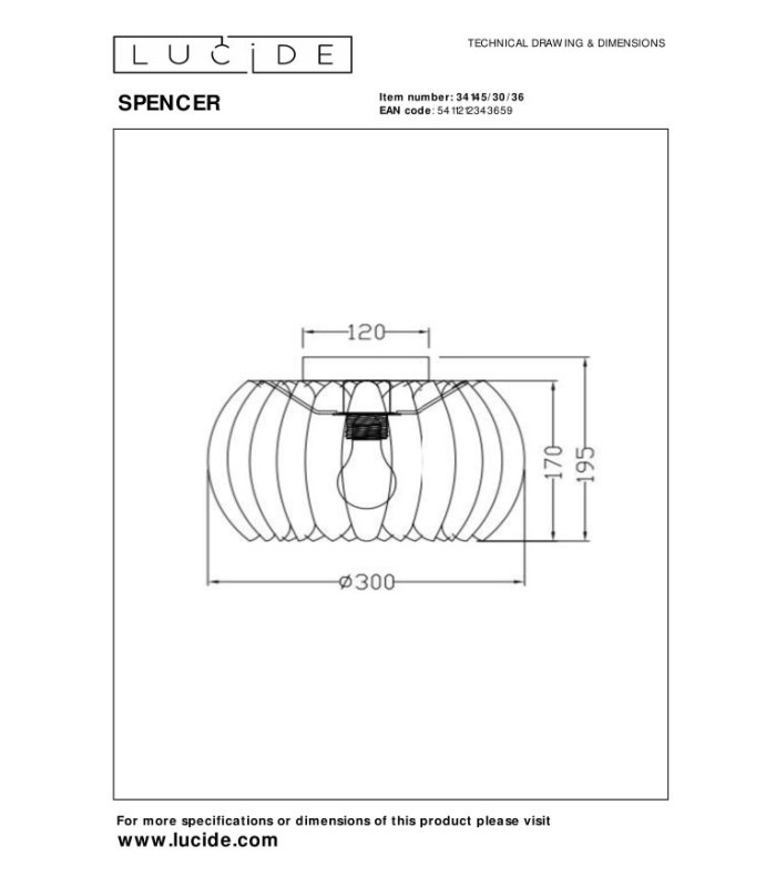 SPENCER - Flush ceiling light - 30 cm - 1xE27 - Grey-6